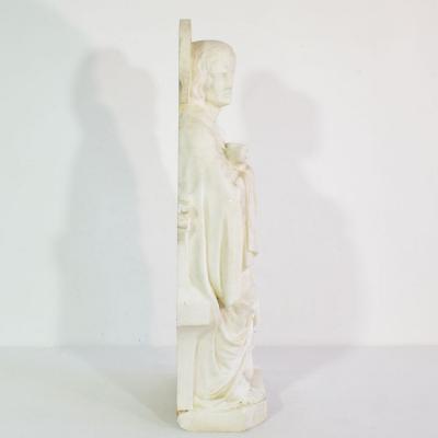 19th Century French White Marble Statue Of Saint John