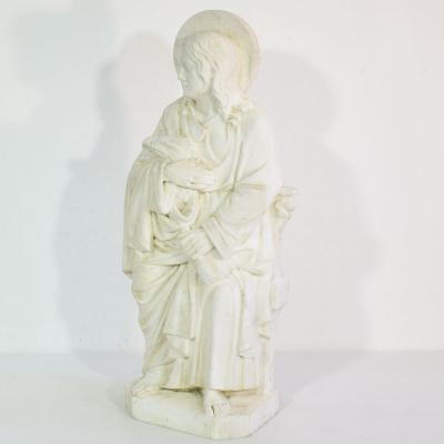 19th Century French White Marble Statue Of Saint John