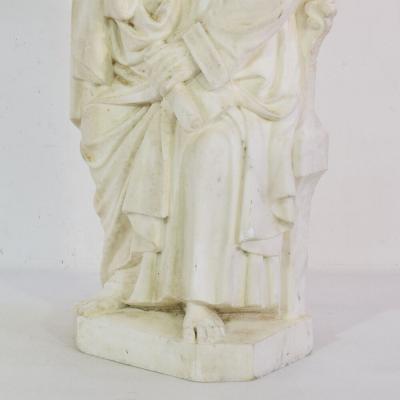 19th Century French White Marble Statue Of Saint John