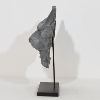 19th Century French Zinc Lion Head Fragment