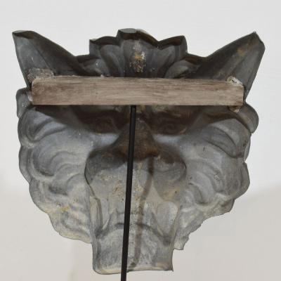 19th Century French Zinc Lion Head Fragment