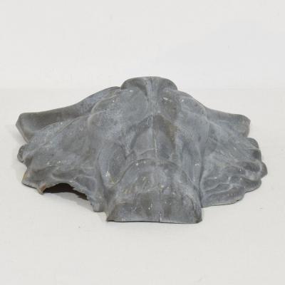 19th Century French Zinc Lion Head Fragment
