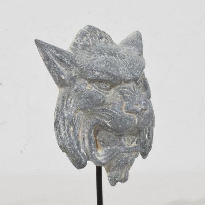 19th Century French Zinc Mythical Lion Wolf Head Fragment