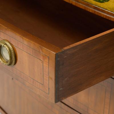 19th Century George III Style Painted Satinwood Demi Lune Commode Credenzas