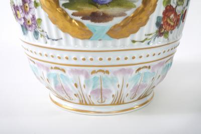 19th Century German Pair Gilt Painted Urns