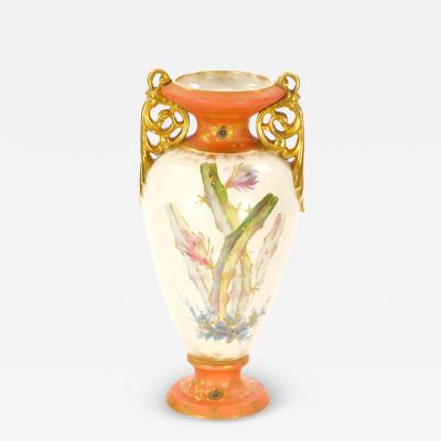 19th Century German Porcelain Hand Painted Gilt Decorated Detail Vase