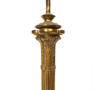 19th Century Gilt Bronze Candlestick Style Table Lamp