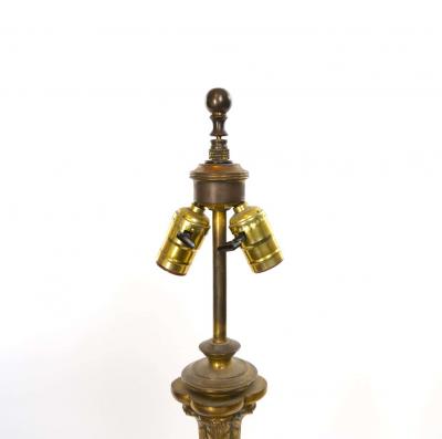 19th Century Gilt Bronze Candlestick Style Table Lamp