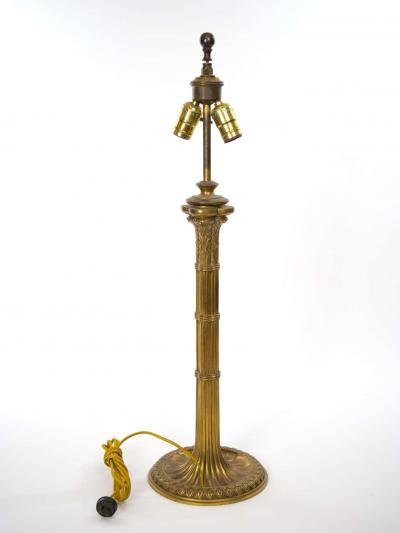 19th Century Gilt Bronze Candlestick Style Table Lamp