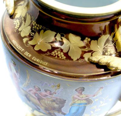 19th Century Gilt Bronze Porcelain Pair Urn