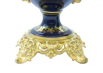 19th Century Gilt Bronze Porcelain Pair Urn