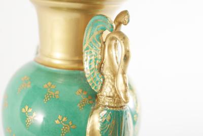 19th Century Gilt Porcelain Brass Bass Table Lamps