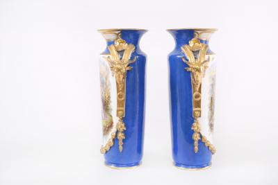 19th Century Gilt Porcelain Decorative Pair Vases