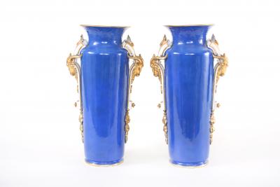 19th Century Gilt Porcelain Decorative Pair Vases