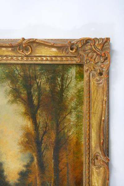 19th Century Gilt Wood Framed Oil Canvas Painting