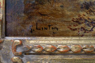 19th Century Gilt Wood Framed Oil Canvas Painting