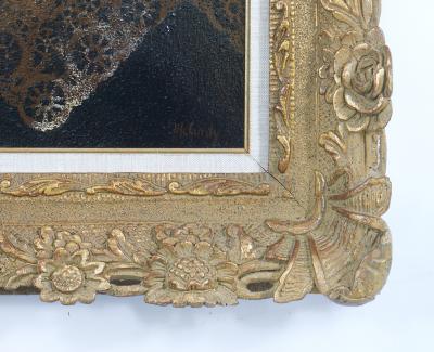 19th Century Gilt Wood Framed Oil Canvas Painting