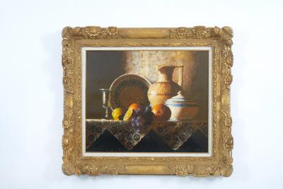 19th Century Gilt Wood Framed Oil Canvas Painting