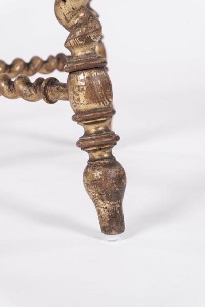 19th Century Giltwood Barley Twist Stool