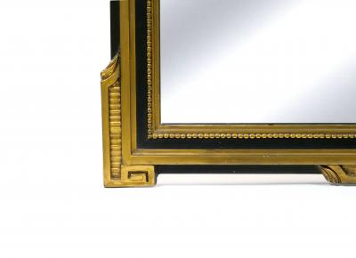 19th Century Giltwood Painted Decorated Top Trumeau Wall Mirror