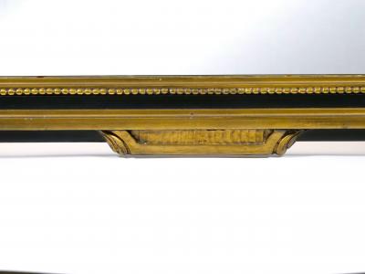 19th Century Giltwood Painted Decorated Top Trumeau Wall Mirror