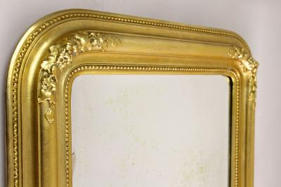 19th Century Golden Biedermeier Wall Mirror With Floral Design Austria ca 1840