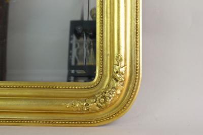 19th Century Golden Biedermeier Wall Mirror With Floral Design Austria ca 1840