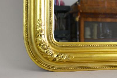 19th Century Golden Biedermeier Wall Mirror With Floral Design Austria ca 1840