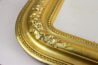19th Century Golden Biedermeier Wall Mirror With Floral Design Austria ca 1840