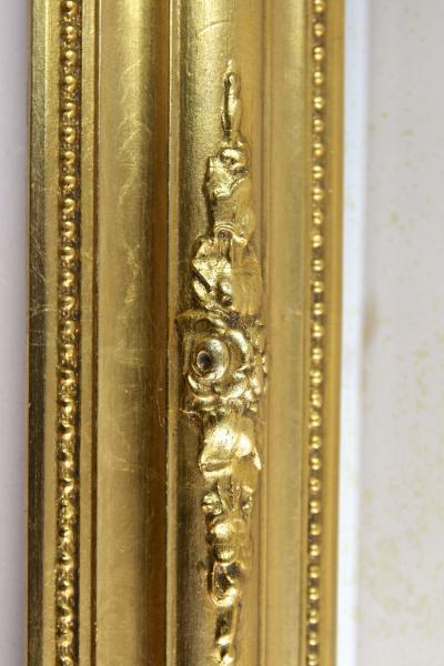 19th Century Golden Biedermeier Wall Mirror With Floral Design Austria ca 1840