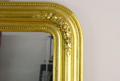 19th Century Golden Biedermeier Wall Mirror With Floral Design Austria ca 1840