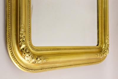 19th Century Golden Biedermeier Wall Mirror With Floral Design Austria ca 1840