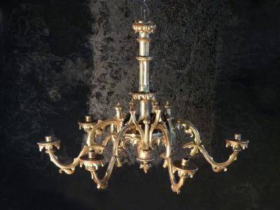 19th Century Gothic Revival Giltwood Chandelier