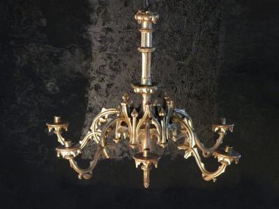 19th Century Gothic Revival Giltwood Chandelier