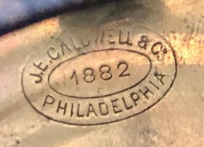 19th Century Gothic Style J E Caldwell Gilt Bronze Clock Garniture Set