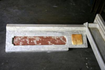 19th Century Gray White Brown Veined