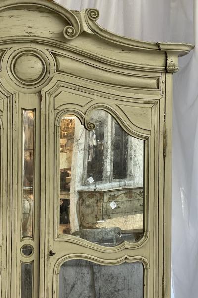 19th Century Gustavian Bookcase Cabinet Cupboard Antiqued Mirror French