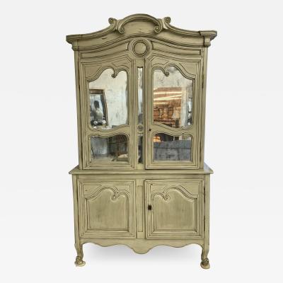 19th Century Gustavian Bookcase Cabinet Cupboard Antiqued Mirror French