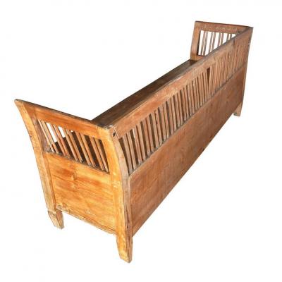 19th Century Gustavian Period Swedish Pine Bench with Storage
