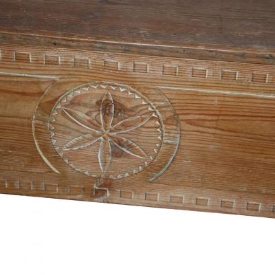 19th Century Gustavian Period Swedish Pine Bench with Storage