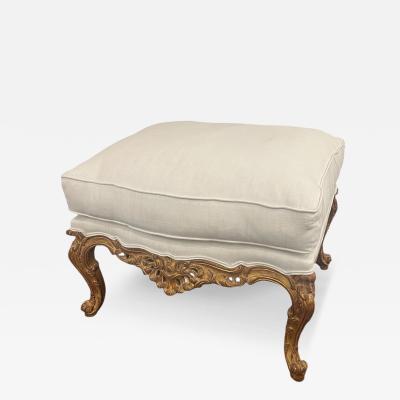 19th Century Hand Carved French Gold Gilt Ottoman