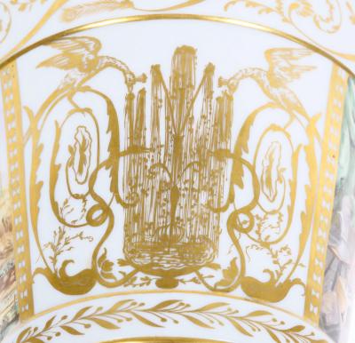 19th Century Hand Painted Paris Porcelain Cachepots with Gilt Details
