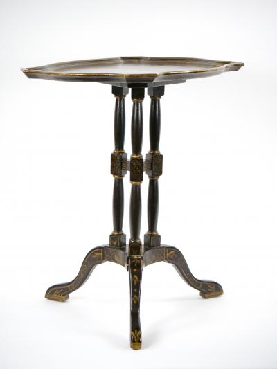 19th Century Hand painted Decorated Victorian Chinoiserie Tripod Side Table