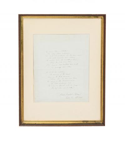 19th Century Handwritten Framed Poem