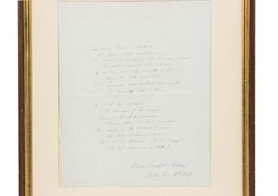 19th Century Handwritten Framed Poem