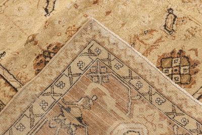 19th Century Indian Agra Beige and Brown Rug Size Adjusted 