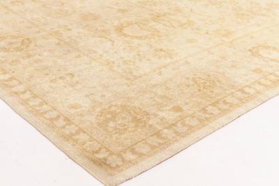 19th Century Indian Amritsar Beige Camel and Caramel Handwoven Wool Rug