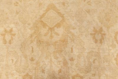 19th Century Indian Amritsar Beige Camel and Caramel Handwoven Wool Rug