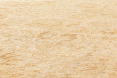 19th Century Indian Amritsar Beige Camel and Caramel Handwoven Wool Rug