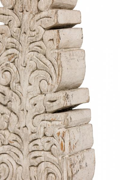 19th Century Indonesian Painted Wood Mile Marker Carving